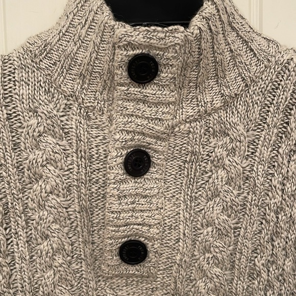 Super dry JPN wool blend women’s sz S heavy cable knit gray heather sweater - Picture 3 of 17